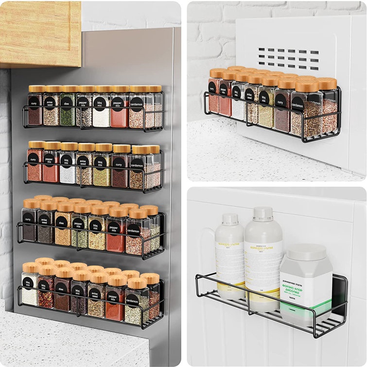 Prep Savour Damarquis 4 Pack Magnetic Spice Rack Organizer with